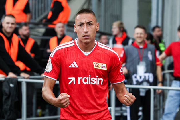 Torjubel -Torschütze Marin Ljubicic (1. FC Union Berlin,27) trifft zum 2-3 - 1. Hauptrunde DFB Pokal Saison 2026-2027 Eintracht Braunschweig vs. 1. FC Union Berlin im Eintracht Stadion in Braunschweig - Aktion,Fußball,Mann,Männer,Deutschland,23.08.2026 *** Goal celebration: Goal scorer Marin Ljubicic of 1. FC Union Berlin, 27, scores in the 2-3-1 main round of the 2026-2027 DFB Cup season, Eintracht Braunschweig vs. 1. FC Union Berlin at Eintracht Stadium in Braunschweig. Action, soccer, man,Men, Germany, August 23, 2026