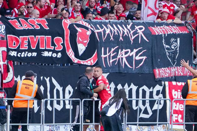 Deutschland: Fussball DFB-Pokal 2026 2027, 1. Runde - Eintracht Braunschweig - 1. FC Union Berlin - Eintracht-Stadion (Braunschweig): Tor und Torjubel zum Marin LjubiÄiÄ‡ Marin Ljubicic (1. FC Union Berlin, 27) *** Germany Soccer DFB Cup 2026–2027, First Round: Eintracht Braunschweig vs. 1. FC Union Berlin at Eintracht Stadium Braunschweig—Goal and celebration for Marin LjubiÄ u008DiÄ‡ (Marin Ljubicic) of 1. FC Union Berlin, 27 Copyright: xAymanxAlahmedx