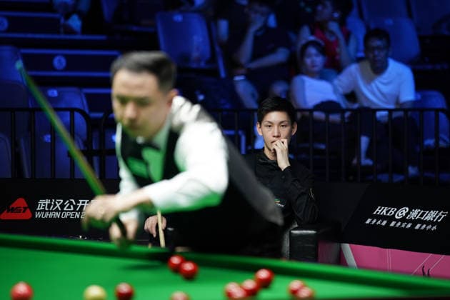WUHAN, CHINA - AUGUST 23: Wang Xinbo of China competes during his round of 64 match against Xiao Guodong of China at the 2026 Wuhan Open on August 23, 2026 in Wuhan, Hubei Province of China. Xiao defeated Wang 5-0 to advance to the round of 32.  Copyright: xTaixChengzhex 111661673574