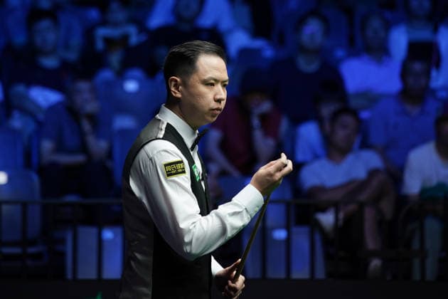WUHAN, CHINA - AUGUST 23: Xiao Guodong of China plays a shot during his match against Wang Xinbo of China in the round of 64 at the 2026 Wuhan Open on August 23, 2026 in Wuhan, Hubei Province of China. Xiao Guodong defeated Wang Xinbo 5-0 to advance to the next round.  Copyright: xTaixChengzhex 111661673562