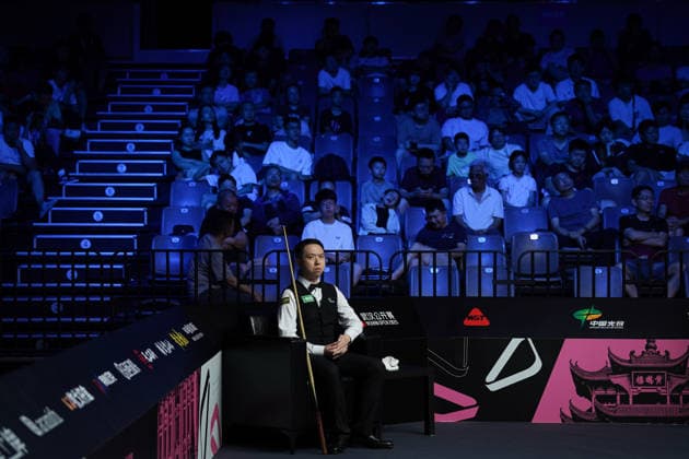 WUHAN, CHINA - AUGUST 23: Xiao Guodong of China plays a shot during his 5-0 victory against Wang Xinbo of China in the round of 64 at the 2026 Wuhan Open on August 23, 2026 in Wuhan, Hubei Province of China.  Copyright: xTaixChengzhex 111661673567