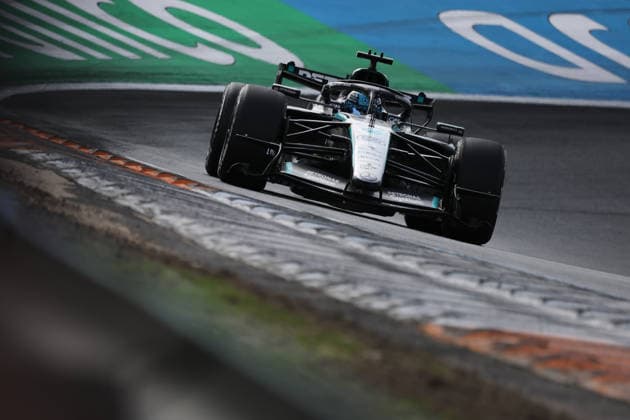 F1 - DUTCH GRAND PRIX 2026 63 RUSSELL George (gbr), Mercedes AMG F1 Team W17, action during the Formula 1 Dutch Grand Prix 2026, 12th round of the 2026 Formula One World Championship, WM, Weltmeisterschaft from August 21 to 23, 2026 on the Circuit Zandvoort, in Zandvoort, Netherlands - ZandvoortNetherlands  Copyright: xDPPIx