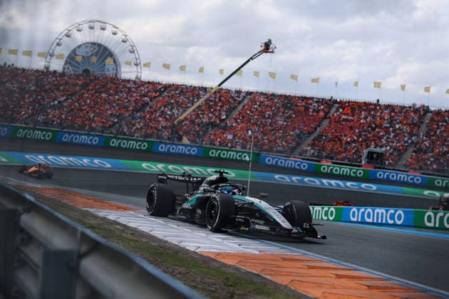 F1 - DUTCH GRAND PRIX 2026 63 RUSSELL George (gbr), Mercedes AMG F1 Team W17, action during the Formula 1 Dutch Grand Prix 2026, 12th round of the 2026 Formula One World Championship, WM, Weltmeisterschaft from August 21 to 23, 2026 on the Circuit Zandvoort, in Zandvoort, Netherlands - ZandvoortNetherlands  Copyright: xDPPIx