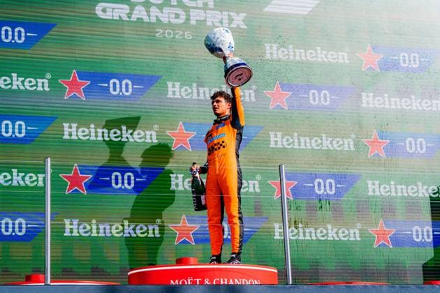 FIA Formula 1 World Championship, WM, Weltmeisterschaft Dutch Grand Prix 2026 Zandvoort, 20.08.2026, Das Rennen, Grosser Preis Sieger des Grand Prix in Zandvoort: Lando Norris *** FIA Formula 1 World Championship, 2026 Dutch Grand Prix at Zandvoort, August 20, 2026, The Race, Grand Prix Winner at Zandvoort: Lando Norris Copyright: xBahhoxKarax