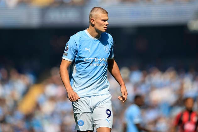 Manchester City v Bournemouth, Premier League Erling Haaland (9) of Manchester City during the Premier League match between Manchester City and Bournemouth at the Etihad Stadium, Manchester, UK on 23 August 2026. Manchester Etihad Stadium Manchester UK Editorial use only DataCo restrictions apply See www.football-dataco.com , Copyright: xConorxMolloyx PSI-24721-0072