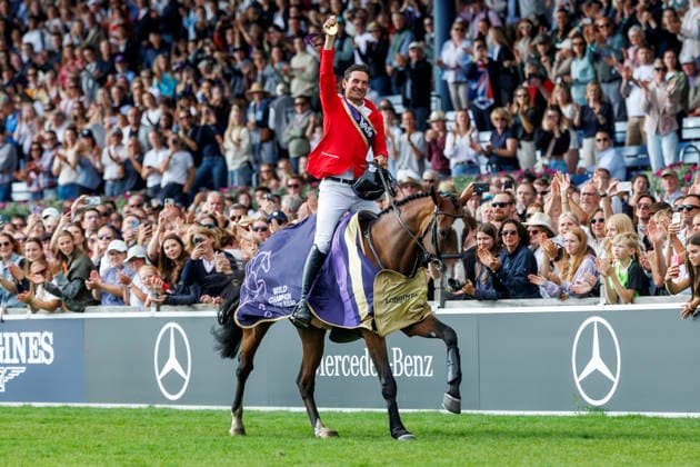 AACHEN - FEI World Championships 2026, AACHEN - FEI World Championships 2026 GUERDAT Steve (SUI), Dynamix de Belheme Medal ceremony Medaillenvergabe FEI Jumping World Championship, WM, Weltmeisterschaft Third Competition Individual Final Round B Aachen, Reitstadion Soers 23. August 2026 - *** 2026 FEI World Championships in Aachen, AACHEN FEI World Championships 2026 GUERDAT Steve SUI, Dynamix de Belheme Medal ceremony FEI Jumping World Championship Third Competition Individual Final Round B Aachen, Soers Equestrian Stadium August 23, 2026