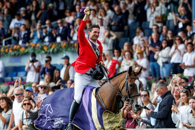 AACHEN - FEI World Championships 2026, AACHEN - FEI World Championships 2026 GUERDAT Steve (SUI), Dynamix de Belheme Medal ceremony Medaillenvergabe FEI Jumping World Championship, WM, Weltmeisterschaft Third Competition Individual Final Round B Aachen, Reitstadion Soers 23. August 2026 - *** 2026 FEI World Championships in Aachen, AACHEN FEI World Championships 2026 GUERDAT Steve SUI, Dynamix de Belheme Medal ceremony FEI Jumping World Championship Third Competition Individual Final Round B Aachen, Soers Equestrian Stadium August 23, 2026