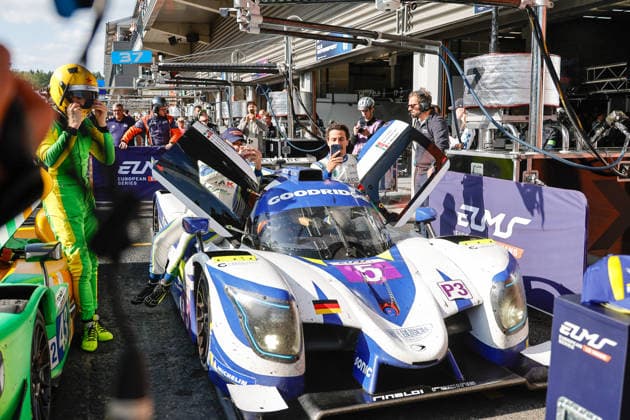 AUTO - ELMS - 4 HOURS OF SPA-FRANCORCHAMPS 2026 05 FERNANDES CAUTELA JosÃ (por), RODELLA Alvise (uae), PEDERSEN Mikkel Gaarde (den), Rinaldi Racing, Ligier JS P325 - Toyota, LMP3, portrait celebration during the 4 Hours of Spa-Francorchamps, 4th round of the 2026 European Le Mans Series on the Circuit de Spa-Francorchamps from August 21 to 23, 2026 in Stavelot, Belgium - StavelotBelgium  Copyright: xPauloxMariax