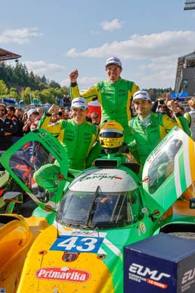 AUTO - ELMS - 4 HOURS OF SPA-FRANCORCHAMPS 2026 43 SMIECHOWSKI Jakub (pol), DILLMANN Tom (fra), GHIOTTO Lucas (ita), Inter Europol Competition, Oreca 07 - Gibson, LMP2, portrait celebration during the 4 Hours of Spa-Francorchamps, 4th round of the 2026 European Le Mans Series on the Circuit de Spa-Francorchamps from August 21 to 23, 2026 in Stavelot, Belgium - StavelotBelgium  Copyright: xPauloxMariax