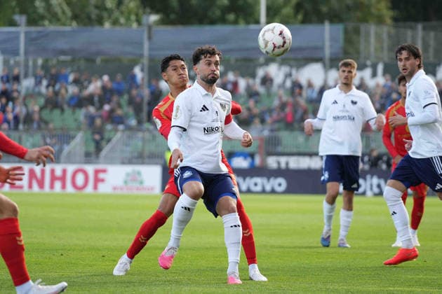 Fußball I Herren I Saison 2026-2027 I DFB-Pokal I 1. Runde I 1. FC Phönix Lübeck - SC Paderborn 07 I 23.08.2026 Fabio Oliviero Maiolo (8, 1. FC Phönix Lübeck) und Santiago Castaneda (5, SC Paderborn 07) im Zweikampf Lübeck Stadion an der Lohmühle Schleswig-Holstein Deutschland *** Soccer I Men s I 2026–2027 Season I DFB Cup I First Round I 1 FC Phönix Lübeck vs. SC Paderborn 07 I August 23, 2026 Fabio Oliviero Maiolo 8, 1 FC Phönix Lübeck and Santiago Castaneda 5, SC Paderborn 07 in a tackle at Lübeck s Stadion an der Lohmühle, Schleswig-Holstein, Germany Copyright: xLobeca MaschaxHolmx