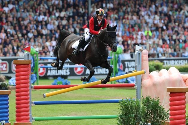 7. Platz, Hindernisfehler, Marcus Ehning (GER, Deutschland) mit Pferd Coolio 42 , Springen, FEI Jumping World Championship, WM, Weltmeisterschaft , FEI Jumping World Championship, Competition Individual Final, Longines-Prize, Longines-Preis, Finale Einzelwertung, Jumping , AACHEN - FEI World Championships 2026, Weltfest des Pferdesports, Reitsport Weltmeisterschaft 2026, Aachen 2026, Welcome Home 2026, Aachener Soers, 11. bis 23. August 2026, Reitsport, 23.08.2026, Aachen Aachener Soers Deutschland *** 7th place, fault at a jump, Marcus Ehning (GER), Germany, riding Coolio 42, show jumping, FEI Jumping World Championship, FEI Jumping World Championship, Individual Final, Longines Prize, Jumping, AACHEN FEI World Championships 2026, World Equestrian Festival, 2026 World Equestrian Games, Aachen 2026, Welcome Home 2026, Aachen Soers, August 11–23, 2026, Equestrian Sports, August 23, 2026, Aachen Soers, Germany