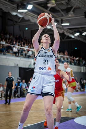 Basketball Göttingen 23.08.2026 Freundschaftsspiel Testspiel Deutschland (GER) - Ungarn (HUN) Marie Gülich (Deutschland, No.21) Gulich *** Basketball Göttingen August 23, 2026 Friendly Match Germany GER Hungary HUN Marie Gülich Germany, No. 21 Gulich