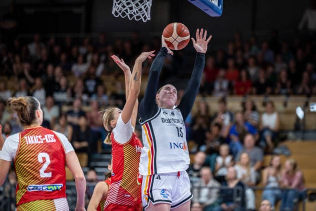 Basketball Göttingen 23.08.2026 Freundschaftsspiel Testspiel Deutschland (GER) - Ungarn (HUN) Luisa Geiselsöder (Deutschland, No.15) Geiselsoder *** Basketball Göttingen, August 23, 2026, Friendly Match, Germany (GER) vs. Hungary (HUN), Luisa Geiselsöder, Germany, No. 15 Geiselsöder