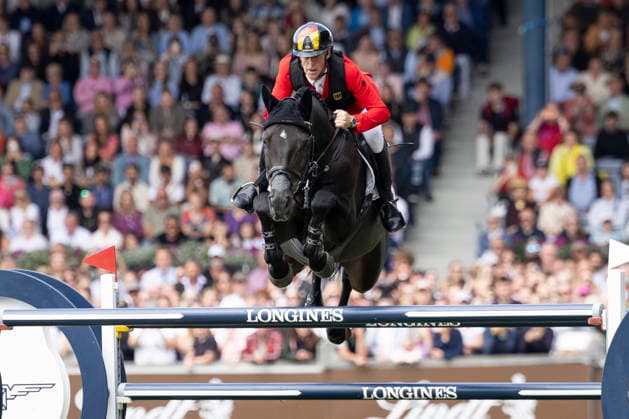Marcus EHNING (GER) auf Coolio 42, im Sprung, Zielsprung, Einzelbild, Einzelaktion, Aktion, Springen S3, Umlauf B, FEI Jumping World Championship, WM, Weltmeisterschaft - Individual Final - LONGINES-Preis, am 23.08.2026, FEI Reit Weltmeisterschaft Aachen 2026 vom 11. - 23.08.2026 in Aachen Deutschland; Â *** Marcus EHNING (GER) on Coolio 42, during a jump, final jump, single frame, single action, action, Jumping S3, Round B, FEI Jumping World Championship Individual Final LONGINES Prize, on August 23, 2026, FEI World Equestrian Games Aachen 2026, August 11–23, 2026, in Aachen, Germany Â