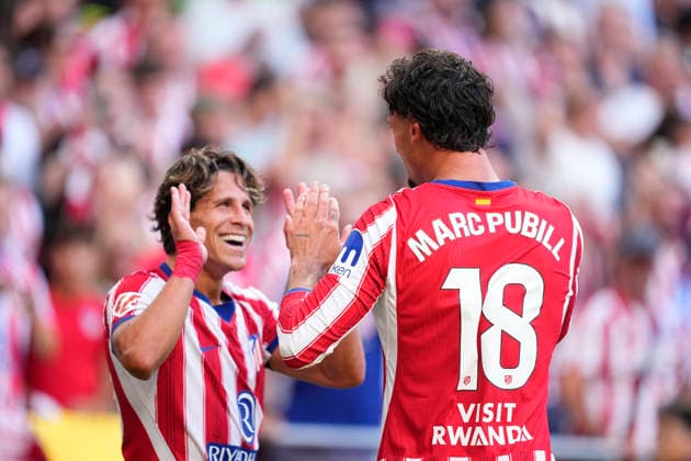 August 23, 2026, Madrid, Madrid, Spain: Marc Pubill of Atletico de Madrid celebrates after scoring his team s first goal during the Spanish League, LaLiga EA Sports, football match played between Atletico de Madrid and Villarreal CF at Riyadh Air Metropolitano stadium on August 23, 2026, in Madrid, Spain. Atletico De Madrid V Villarreal CF - LaLiga EA Sports  - ZUMAa181 20260823_zaa_a181_062 Copyright: xOscarxJ.xBarrosox