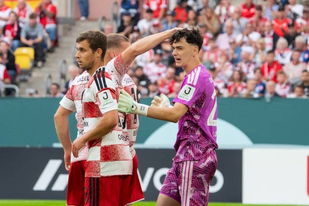 Deutschland: Fussball Saison 2026 2027, DFB-Pokal Runde 1, Fortuna Düsseldorf vs SC Freiburg - MERKUR SPIEL-ARENA (Düsseldorf): Freude, Emotionen, Jubel Louis Lord (Fortuna Düsseldorf,22) Düsseldorf MERKUR SPIEL-ARENA-Stadion Deutschland *** Germany Soccer Season 2026–2027, DFB Cup Round 1, Fortuna Düsseldorf vs. SC Freiburg, MERKUR SPIEL ARENA, Düsseldorf—Joy, Emotions, Cheers—Louis Lord, Fortuna Düsseldorf, 22, Düsseldorf, MERKUR SPIEL ARENA Stadium, Germany Copyright: xOrhanxHabashx