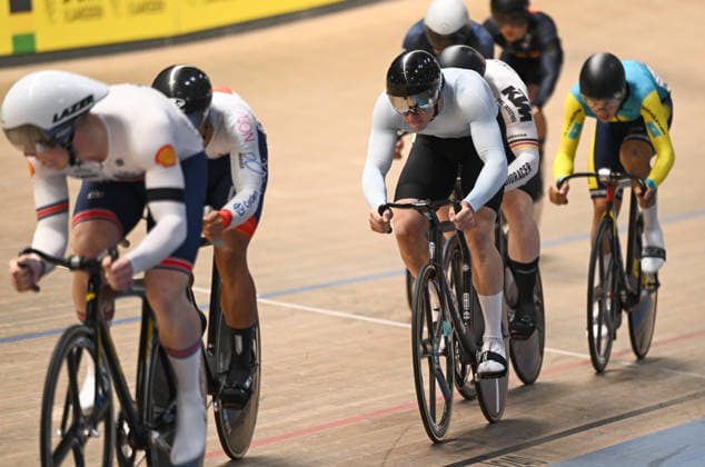 2026 UCI Junior Track World Championships Picture by Mathew Wells SWpix.com - 23 08 2026 - Cycling - 2026 UCI Junior Track World Championships - Heusden-Zolder, Flanders, Belgium - Men Keirin Semifinals - Mikhail Demish of AIN Copyright: x xSWpix.comx(t axPhotographyxHubxLtd)xMathewxWells SWpix.comx SWP-3030-19363