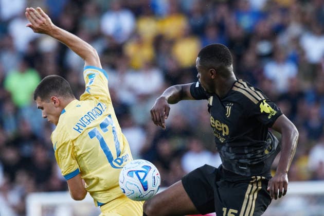Ni Frosinone 23 08 2026 - campionato di calcio serie A Frosinone-Juventus foto Nicola Ianuale Image nella foto: Pierre Kalulu-Giorgi Kvernadze 