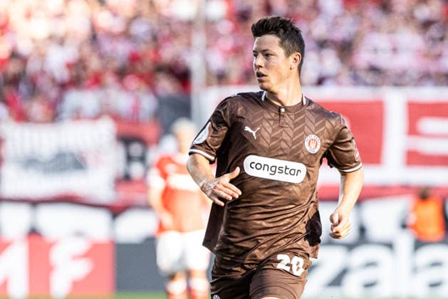 DFB-Pokal, 2026 2027, 1. Runde: Rot-Weiss Essen - FC St. Pauli; 23.08.2026 Mathias Rasmussen (FC St. Pauli, 20) DFB-Pokal, 2026 2027, 1. Runde: Rot-Weiss Essen - FC St. Pauli; Stadion an der Hafenstraße, Essen; 23.08.2026 DFB regulations prohibit any use of photographs as image sequences and or quasi video. *** DFB Cup, 2026–2027, 1st Round: Rot-Weiss Essen vs. FC St. Pauli, August 23, 2026; Mathias Rasmussen, FC St. Pauli, 20 DFB Cup, 2026–2027, First Round: Rot-Weiss Essen vs. FC St. Pauli, Stadion an der Hafenstraße, Essen, August 23, 2026. DFB regulations prohibit any use of photographs as image sequences and or quasi-video. Copyright: xBEAUTIFULxSPORTS Buriakovx