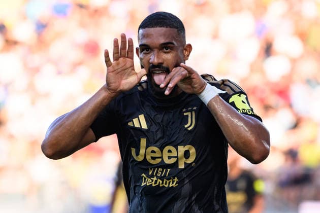 Gleison Bremer Silva Nascimento of Juventus FC celebrates after scoring the goal of 0-1 during the Serie A 2026 2027 football match between Frosinone Calcio and Juventus FC at Benito Stirpe Stadium in Frosinone (Italy), August 23, 2026. andreaxstaccioli