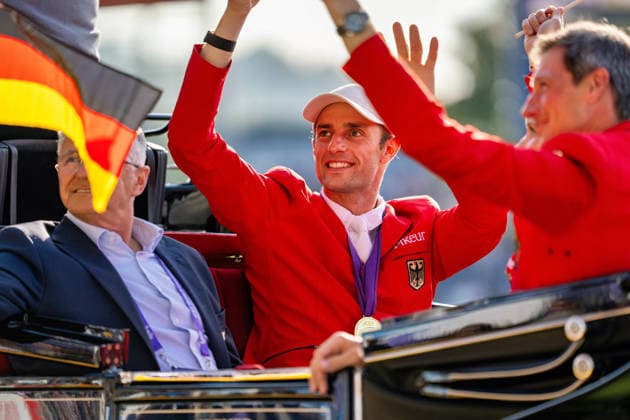 Impressionen der Abschlussfeier, Richard Vogel FEI World Championship, WM, Weltmeisterschaft Aachen 2026, Closing Ceremony, Abschlussfeier, 23.08.2026 FEI World Championship Aachen 2026, Closing Ceremony, Abschlussfeier, 23.08.2026 Aachen *** Highlights from the Closing Ceremony, Richard Vogel FEI World Championships Aachen 2026, Closing Ceremony, 08 23 2026 FEI World Championships Aachen 2026, Closing Ceremony, 08 23 2026 Aachen Copyright: xEibner-Pressefoto J.xDerondeaux EP_JDU
