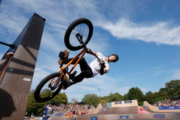 23.08.2026 Finale Männer bei der UEC BMX Freestyle Park Europameisterschaft in Darmstadt Ausrichter VC Darmstadt hier Dylan Hessey (GBR) Darmstadt Hessen Deutschland *** August 23, 2026 Men s Final at the UEC BMX Freestyle Park European Championships in Darmstadt Organizer: VC Darmstadt; pictured: Dylan Hessey (GBR), Darmstadt, Hesse, Germany
