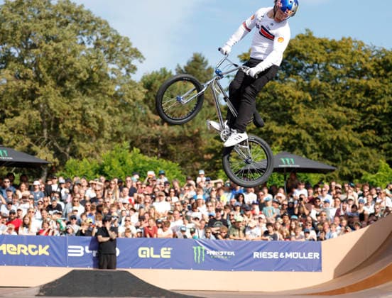 23.08.2026 Finale Männer bei der UEC BMX Freestyle Park Europameisterschaft in Darmstadt Ausrichter VC Darmstadt hier Kieran Reilly (GBR) Darmstadt Hessen Deutschland *** August 23, 2026 Men s Final at the UEC BMX Freestyle Park European Championships in Darmstadt Host: VC Darmstadt Here: Kieran Reilly (GBR), Darmstadt, Hesse, Germany