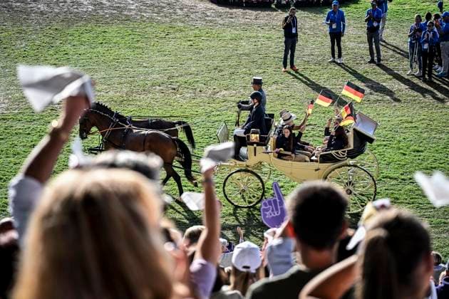 FEI World Championships Aachen 2026. Reit WM in Aachen im Allianz Park (Austragungsort der FEI World Championships) ** NUR FÜR REDAKTIONELLE ZWECKE ** EDITORIAL USE ONLY **<p>Feierliche Abschlussveranstaltung im Hauptstadion am Sonntag, dem 23 08 2026. In diesem Jahr wird in Aachen die Reit WM ausgerichtet. FEI World Championships Aachen 2026. Reit WM in Aachen im Allianz Park (Austragungsort der FEI World Championships) Deutschland NRW Essen Copyright: KerstinxKokoska *** FEI World Championships Aachen 2026 Equestrian World Championships in Aachen at Allianz Park, venue of the FEI World Championships ** FOR EDITORIAL PURPOSES ONLY ** EDITORIAL USE ONLY ** p Closing ceremony at the main stadium on Sunday, August 23, 2026 This year, Aachen will host the World Equestrian Championships FEI World Championships Aachen 2026 World Equestrian Championships in Aachen at Allianz Park Venue of the FEI World Championships Germany North Rhine-Westphalia Essen Copyright KerstinxKokoska Copyright: KerstinxKokoska doc87ac4oh52sj13z985iar ,EDITORIAL USE ONLY