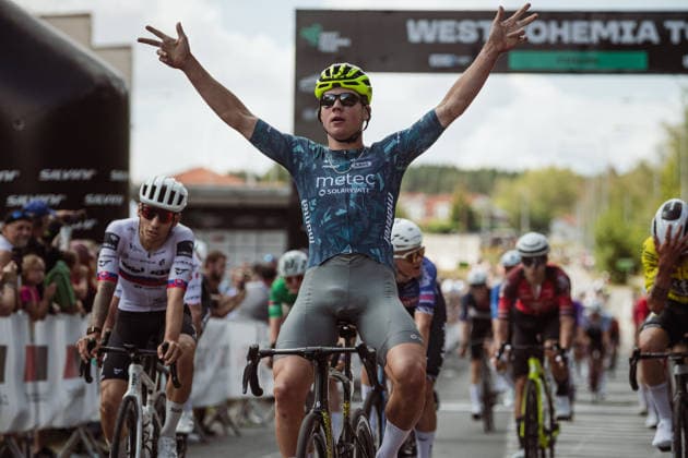 West Bohemia Tour 2026, stage 3, Road cycling, Rad, Radsport, Strasse Danijel Agricola (Metec - SOLARWATT p b Mantel) wins, on August 23, 2026, Pilsen, Czechia. (CTKxPhoto JanxBrychta) CTKPhotoF202608230005501  CTKPhotoF202608230005501