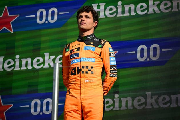 F1 Grand Prix of Netherlands Lando Norris of McLaren F1 Team celebrates his victory during race of Formula 1 Dutch GP at Zandvoort Circuit in Zandvoort, Netherlands, on August 23, 2026. Zandvoort North Holland Netherlands  Copyright: xAndreaxDiodatox originalFilename:diodato-raceform260823_npk23.jpg