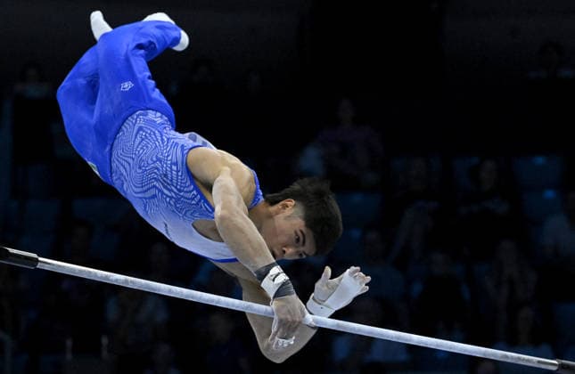 37th European Championships and 15th European Junior Championships in MenÂ s Artistic Gymnastics ZAGREB, CROATIA - AUGUST 23: Yumin Abbadini of Italy competes during the Men s Team Final on the horizontal bar, on day 5 of the 2026 Men s Artistic Gymnastics European Championships at Arena Zagreb on August 23, 2026 in Zagreb, Croatia.  MarkoxLukunic PIXSELL