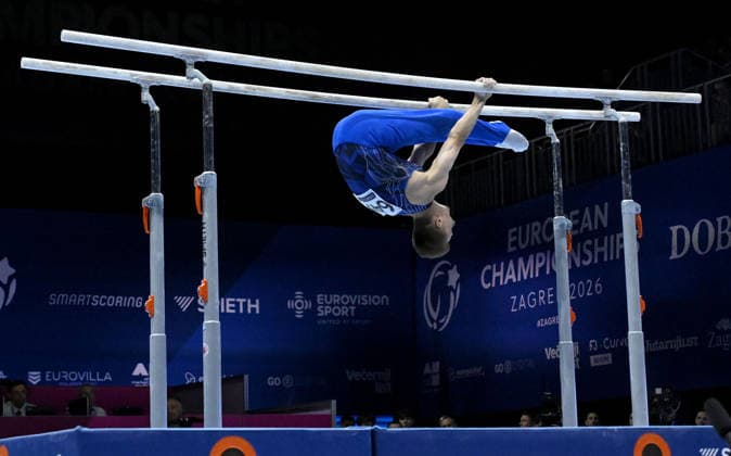 37th European Championships and 15th European Junior Championships in MenÂ s Artistic Gymnastics ZAGREB, CROATIA - AUGUST 23: Daniel Marinov of WG2 competes during the Men s Team Final on the parallel bars, on day 5 of the 2026 Men s Artistic Gymnastics European Championships at Arena Zagreb on August 23, 2026 in Zagreb, Croatia.  MarkoxLukunic PIXSELL