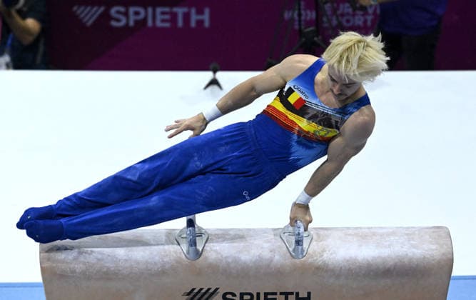 37th European Championships and 15th European Junior Championships in MenÂ s Artistic Gymnastics ZAGREB, CROATIA - AUGUST 23: Nicola Cuyle of Germany competes during the Men s Team Final on the pommel horse, on day 5 of the 2026 Men s Artistic Gymnastics European Championships at Arena Zagreb on August 23, 2026 in Zagreb, Croatia.  MarkoxLukunic PIXSELL