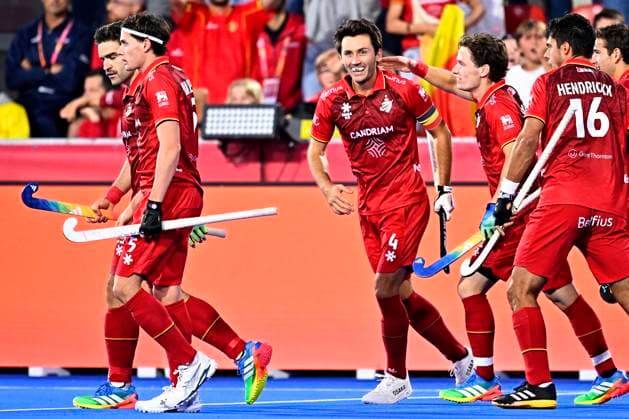 Spain v Belgium - FIH Hockey World Cup 2026 WAVRE, BELGIUM - AUGUST 23 : Van Doren Arthur captain of Belgium celebrates after scoring a goal to make it 0-1 during the FIH Hockey World Cup 2026 M36 second phase group pool F match between Spain and Belgium on August 23, 2026 in Wavre, Belgium, 23 08 2026 Wavre Belgium  Copyright: xTomasxSiskx