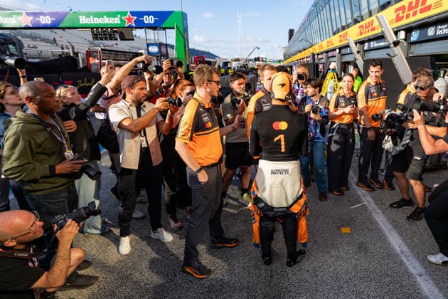 F1 Dutch Grand Prix - Lando Norris Celebrates Victory Lando Norris of McLaren Mastercard Formula 1 Team is seen on race day during the 2026 Formula 1 Heineken Dutch Grand Prix at the Zandvoort Circuit in Zandvoort, Netherlands on August 23, 2026. Photo by Antoine Lapeyre Reveries Agency ABACAPRESS.COM Zandvoort Netherlands  Copyright: xAntoinexLapeyre ReveriesxAgency ABACAx
