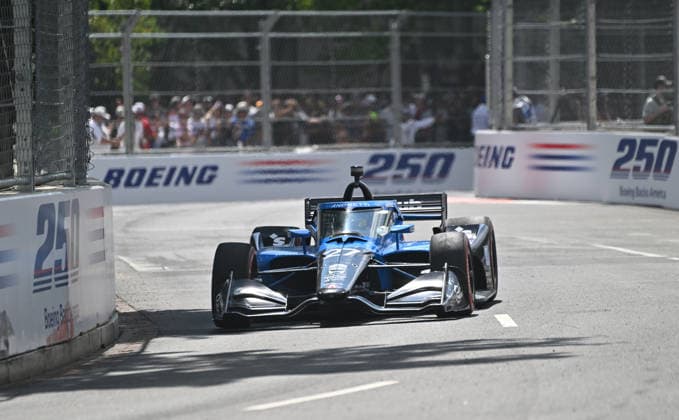 Andretti Global driver Kyle Kirkwood (27) competes in the Freedom 250 Grand Prix IndyCar, Indy Car, IRL, USA Series race on the National Mall in Washington, DC on Sunday, August 23, 2026.  WAP20260823858 DAVIDxTULIS