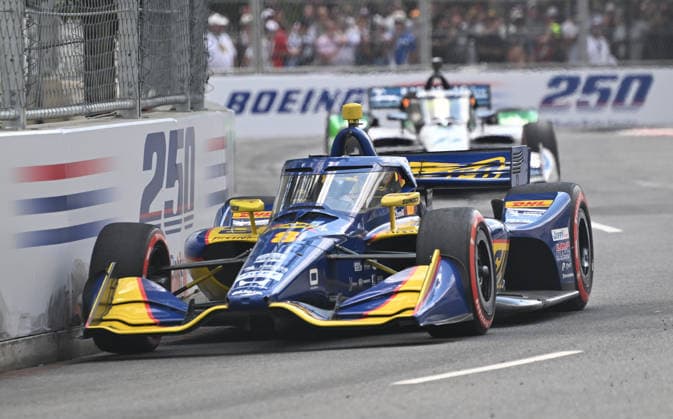Chip Ganassi Racing driver Kyffin Simpson from the Cayman Islands (8) competes in the Freedom 250 Grand Prix IndyCar, Indy Car, IRL, USA Series race on the National Mall in Washington, DC on Sunday, August 23, 2026.  WAP20260823859 DAVIDxTULIS