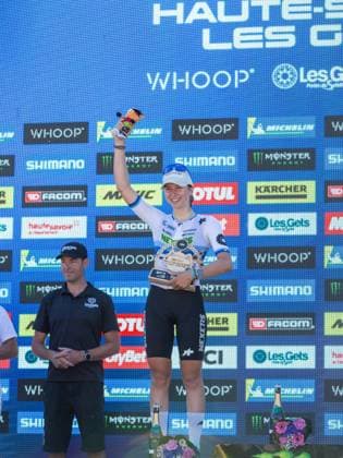 UCI coupe du monde Cross country moins de 23 ans femmes Compagnon Michel MAXPPP - Les Gets 23 08 2026 UCI coupe du monde Cross country moins de 23 ans femmes 1ere Corvi Valentina Italie 2eme Hutter Anina Suisse 3eme Embacher Katryn The 2026 UCI Mountain Bike World Series *** Local Caption *** Les Gets HATE-SAVOIE AUVERGNE-RHONES-ALP FRANCE  Copyright: xMAXPPPxCompagnonxMichelx CMP202608236551 CMP202608236551