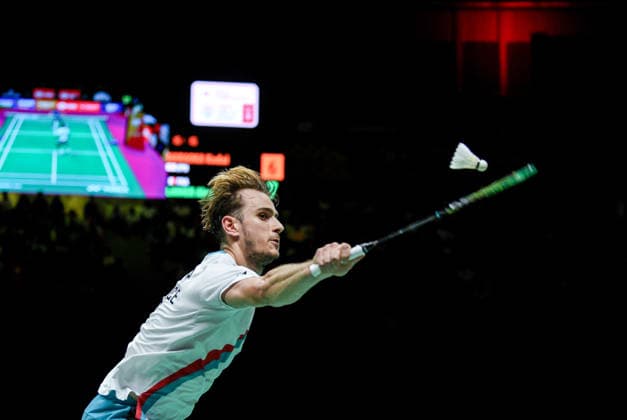 2026 BWF World Championships Men s Singles Finals: France vs Japan New Delhi, Aug 23 (ANI): France s Alex Lanier in action against Japan s Kodai Naraoka in the men s singles final match at the BWF World Championships at Indira Gandhi Indoor Stadium, in New Delhi on Sunday. NEW DELHI Delhi India Copyright: xANIx ANI_20260823312
