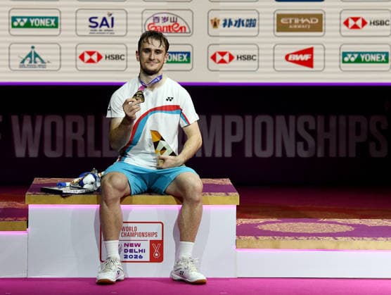 2026 BWF World Championships Finals: France Beats Japan New Delhi, Aug 23 (ANI): France s Alex Lanier clinches gold in the men s singles final match against Japan s Kodai Naraoka at the BWF World Championships at Indira Gandhi Indoor Stadium, in New Delhi on Sunday. NEW DELHI Delhi India Copyright: xANIx ANI_20260823320