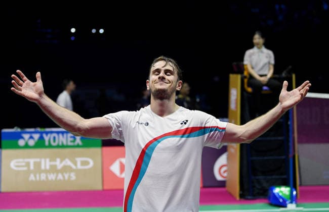 2026 BWF World Championships Men s Singles Finals: France vs Japan New Delhi, Aug 23 (ANI): France s Alex Lanier celebrates as he claims gold in the men s singles final match against Japan s Kodai Naraoka at the BWF World Championships at Indira Gandhi Indoor Stadium, in New Delhi on Sunday. NEW DELHI Delhi India Copyright: xANIx ANI_20260823327