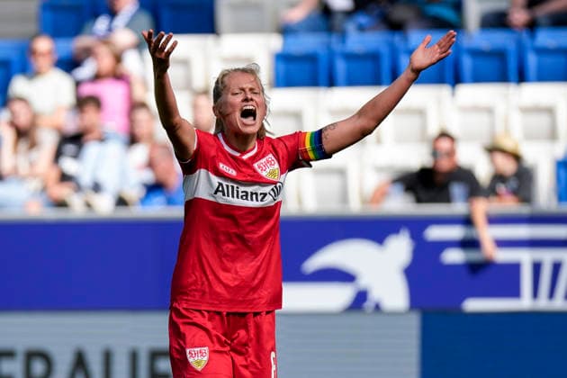 Maximiliane Rall (Maxi Rall, VfB, 8), gibt Anweisungen, gestikuliert, mit den Armen gestikulieren, Einzelbild, Einzelfoto, Aktion, Action, 23.08.2026, Sinsheim (Deutschland), Fussball, Google Pixel Frauen-Bundesliga, TSG 1899 Hoffenheim - VfB Stuttgart, DFB DFL REGULATIONS PROHIBIT ANY USE OF PHOTOGRAPHS AS IMAGE SEQUENCES AND OR QUASI-VIDEO. *** Maximiliane Rall (Maxi Rall), VfB, 8, giving instructions, gesturing with her arms, single frame, single photo, action, August 23, 2026, Sinsheim, Germany, soccer, Google Pixel Women’s Bundesliga, TSG 1899 Hoffenheim vs. VfB Stuttgart, DFB and DFL regulations prohibit any use of photographs as image sequences and or quasi-video xozx
