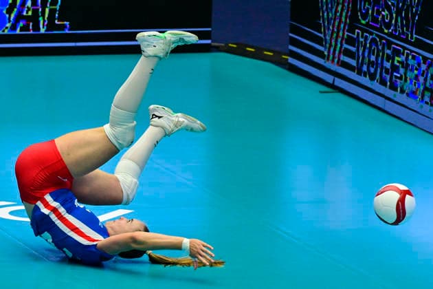 Czech Monika Brancuskova in action during the Women s European Volleyball Championships Group B match Czech Republic vs Serbia, in Brno, Czech Republic, on August 23, 2026. (CTKxPhoto VaclavxSalek) CTKPhotoP2026082305722  CTKPhotoP2026082305722