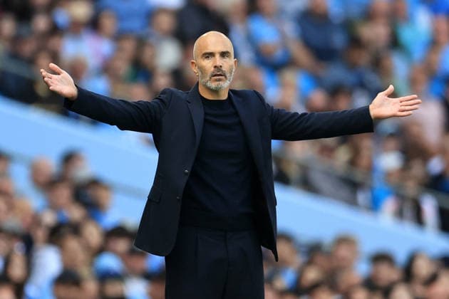 23rd August 2026; Etihad Stadium, Manchester, Lancashire, England; Premier League Football, Manchester City versus AFC Bournemouth; Manchester City manager Enzo Maresca reacts DavidxBlunsden