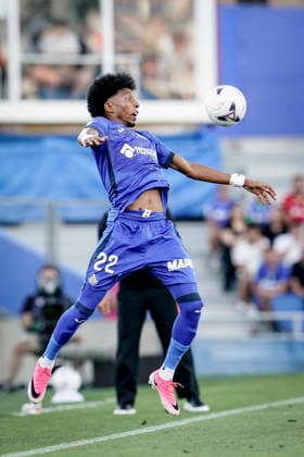August 23, 2026, Getafe, Madrid, Spain: Johan Mojica of Getafe CF in action during the Spanish League, LaLiga EA Sports, football match played between Getafe CF and Real Racing Club de Santander at Coliseum de Getafe stadium on August 23, 2026, in Getafe, Madrid, Spain. Getafe Spain - ZUMAa181 20260823_zaa_a181_133 Copyright: xAngelxPerezxMecax