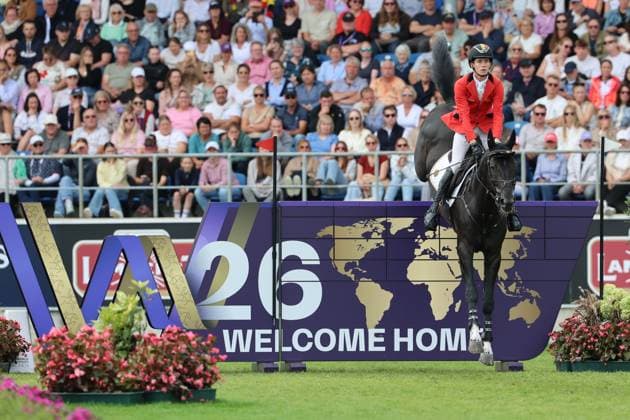 Vizeweltmeister Thibeau Spits (BEL, Belgien, Belgium) mit Pferd Impress-K vaunt Kattenheye Z am WM-Sprung, WM-Mauer, WM-Hindernis, Springen, FEI Jumping World Championship, WM, Weltmeisterschaft , FEI Jumping World Championship, Competition Individual Final, Longines-Prize, Longines-Preis, Finale Einzelwertung, Jumping , AACHEN - FEI World Championships 2026, Weltfest des Pferdesports, Reitsport Weltmeisterschaft 2026, Aachen 2026, Welcome Home 2026, Aachener Soers, 11. bis 23. August 2026, Reitsport, 23.08.2026, Aachen Aachener Soers Deutschland *** World Championship silver medalist Thibeau Spits (BEL, Belgium) riding Impress K vaunt Kattenheye Z at the World Jumping Championships, World Wall Championships, World Obstacle Championships, Jumping, FEI Jumping World Championship, FEI Jumping World Championship, Individual Final, Longines Prize, Jumping, AACHEN FEI World Championships 2026, World Equestrian Festival, 2026 World Equestrian Championships, Aachen 2026, Welcome Home 2026, Aachen Soers, August 11–23, 2026, Equestrian Sports, August 23, 2026, Aachen Soers, Germany