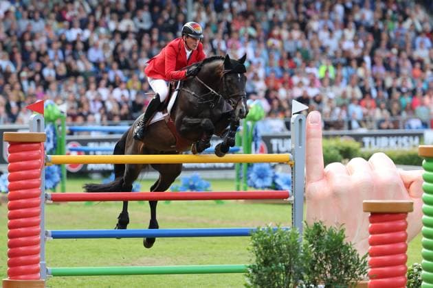 Klenkessprung: Daniel Deusser (GER, Deutschland) mit Pferd Otello de Guldenboom , Springen, FEI Jumping World Championship, WM, Weltmeisterschaft , FEI Jumping World Championship, Competition Individual Final, Longines-Prize, Longines-Preis, Finale Einzelwertung, Jumping , AACHEN - FEI World Championships 2026, Weltfest des Pferdesports, Reitsport Weltmeisterschaft 2026, Aachen 2026, Welcome Home 2026, Aachener Soers, 11. bis 23. August 2026, Reitsport, 23.08.2026, Aachen Aachener Soers Deutschland *** Jumping: Daniel Deusser (GER, Germany) on Otello de Guldenboom, Jumping, FEI Jumping World Championship, FEI Jumping World Championship, Individual Final, Longines Prize, Jumping, AACHEN FEI World Championships 2026, World Equestrian Festival, 2026 World Equestrian Games, Aachen 2026, Welcome Home 2026, Aachen Soers, August 11–23, 2026, Equestrian Sports, August 23, 2026, Aachen Soers, Germany
