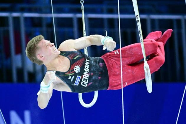 Zagreb, Croatia, 230826. Arena Zagreb. 37th European Championships in Men’s Artistic Gymnastics, team final. Pictured: Gabriel Eichhorn, Germany. Photo: Ivana Grgic CROPIX Croatia Copyright: xxIvanaxGrgicx xCROPIXx gimnastika_ekipno37-230826