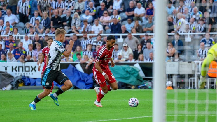 Newcastle United v Liverpool, Premier League Liverpool forward Cody Gakpo (18) during the Premier League match between Newcastle United and Liverpool at St. James s Park, Newcastle, UK on 23 August 2026. Editorial use only DataCo restrictions apply See www.football-dataco.com , Copyright: xSimonxDaviesx PSI-24722-0227