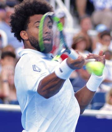 Cincinatti Open tennis tournament Arthur Fils of France in action against Frances Tiafoe of the USA during their final match of the Cincinnati Open tennis tournament in Cincinnati, Ohio, USA, 23 August 2026. CINCINNATI OHIO UNITED STATES  Copyright: xMARKxLYONSx